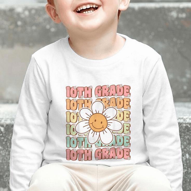 Groovy 10th Grade Back To School First Day Of Tenth Grade Graphic Toddler Long Sleeve Tee