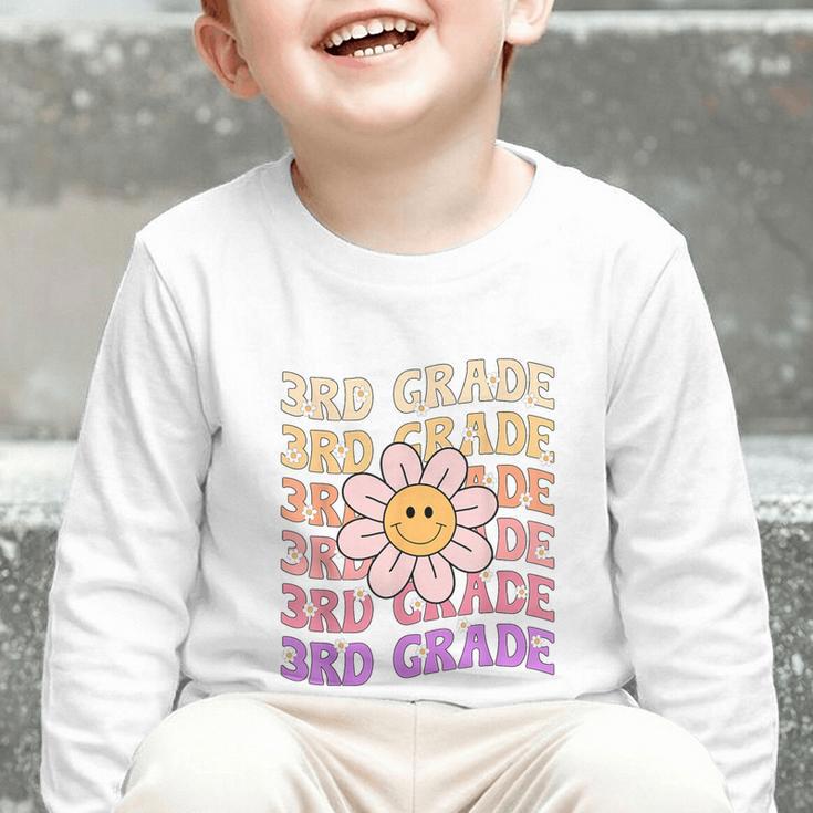 Groovy 3rd Grade Back To School Retro Groovy Third Grade Graphic Toddler Long Sleeve Tee Groovy 3rd Grade Back To School Retro Groovy Third Grade Graphic Toddler Long Sleeve Tee