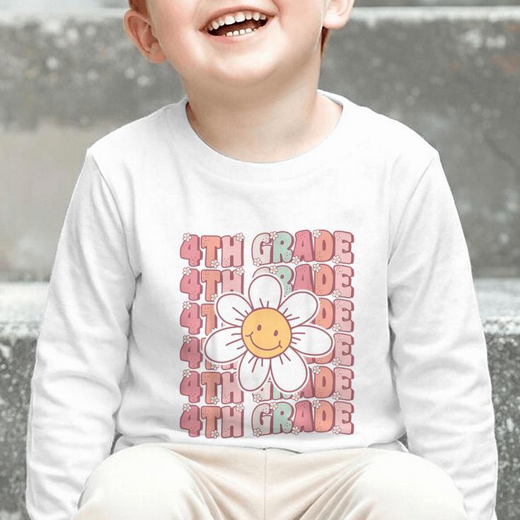 Groovy 4th Grade Back To School First Day Of Fourth Grade Graphic Toddler Long Sleeve Tee