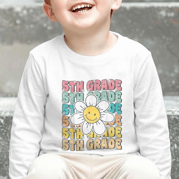 Groovy 5th Grade Back To School First Day Of Fifth Grade Graphic Toddler Long Sleeve Tee Groovy 5th Grade Back To School First Day Of Fifth Grade Graphic Toddler Long Sleeve Tee