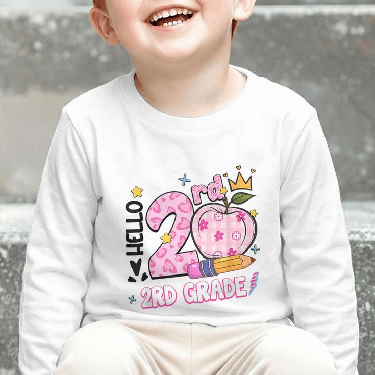 Hello Second 2nd Grade Leopard Tie Dye Girl Back To School Graphic Toddler Long Sleeve Tee