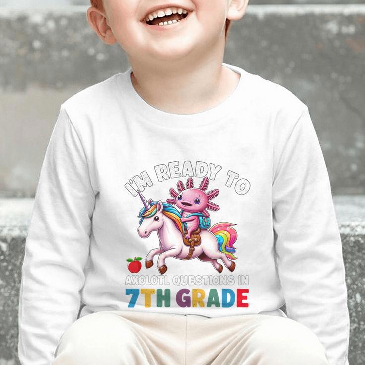 I'm Ready To Axolotl Questions In 7th Grade Back To School Premium Tri-Blend Graphic Toddler Long Sleeve Tee I'm Ready To Axolotl Questions In 7th Grade Back To School Premium Tri-Blend Graphic Toddler Long Sleeve Tee