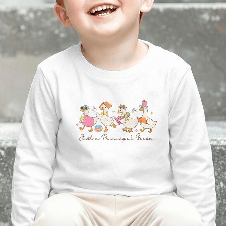Just a Principal Goose Back To School Silly Goose Principal Graphic Toddler Long Sleeve Tee Just a Principal Goose Back To School Silly Goose Principal Graphic Toddler Long Sleeve Tee