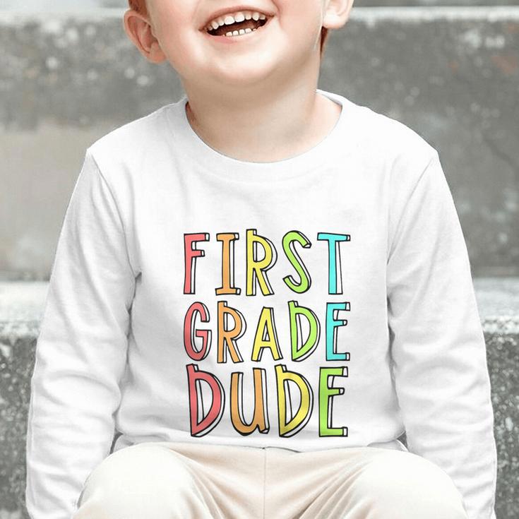 Kids First Day Of First Grade Dude 1st Grade Back To School Boys Graphic Toddler Long Sleeve Tee Kids First Day Of First Grade Dude 1st Grade Back To School Boys Graphic Toddler Long Sleeve Tee