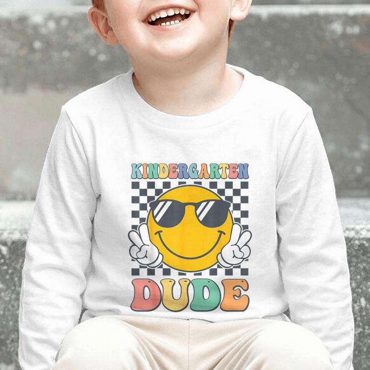 Kindergarten Dude First Day Of Kindergarten Back To School Graphic Toddler Long Sleeve Tee