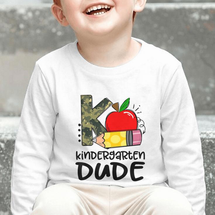 Kindergarten Dude Student Kindergarten Squad Back To School Graphic Toddler Long Sleeve Tee Kindergarten Dude Student Kindergarten Squad Back To School Graphic Toddler Long Sleeve Tee