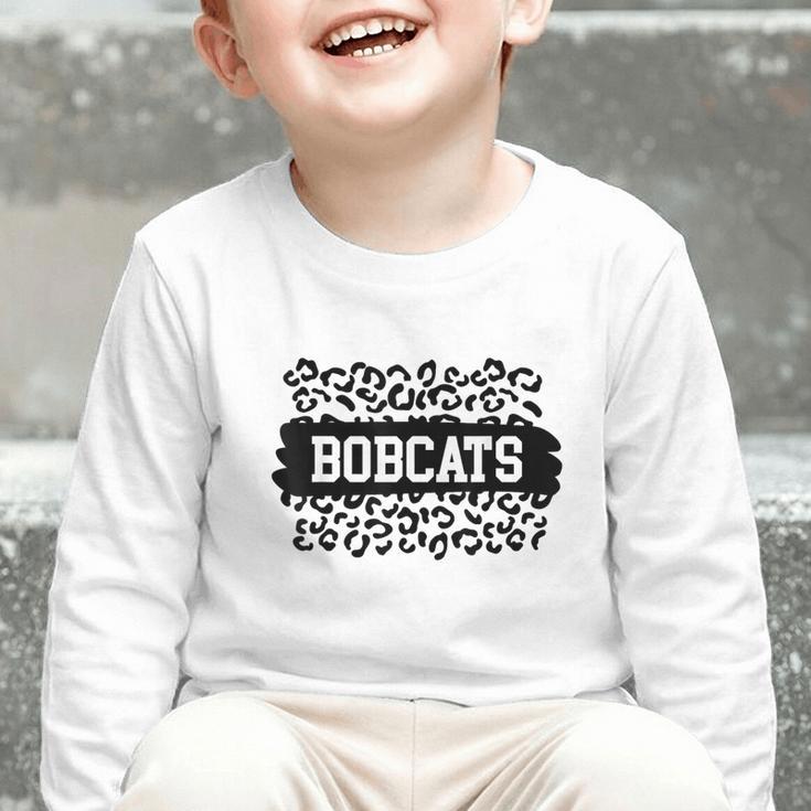 Leopard Bobcats School Spirit Fan Team Back To School Graphic Toddler Long Sleeve Tee Leopard Bobcats School Spirit Fan Team Back To School Graphic Toddler Long Sleeve Tee