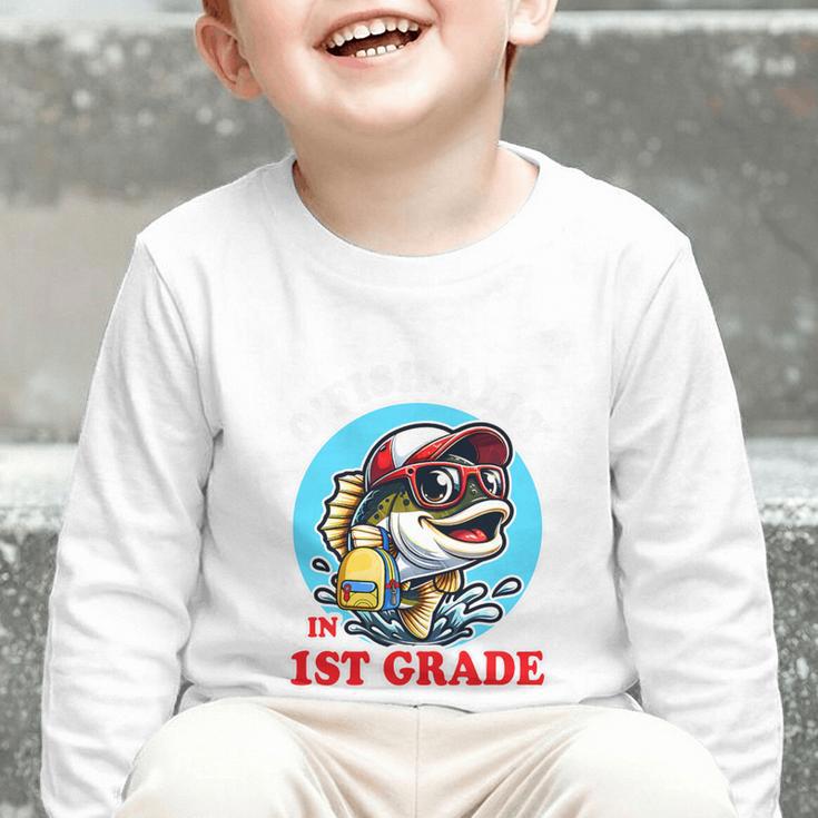 O’Fish-Ally a 1st Grade Mom Back To School Premium Tri-Blend Graphic Toddler Long Sleeve Tee