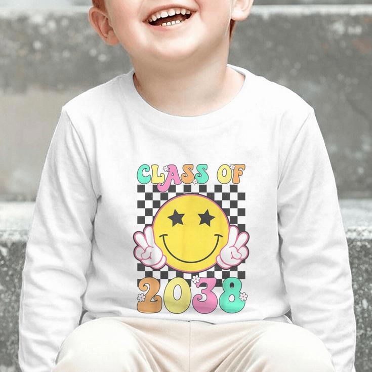 Retro Class Of 2038 Grow With Me Back To School Kindergarten Graphic Toddler Long Sleeve Tee