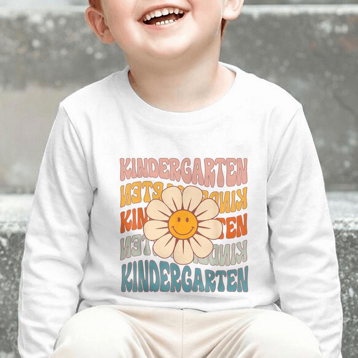 Retro Kindergarten Daisy Colorful Back To School Student Kid Graphic Toddler Long Sleeve Tee Retro Kindergarten Daisy Colorful Back To School Student Kid Graphic Toddler Long Sleeve Tee