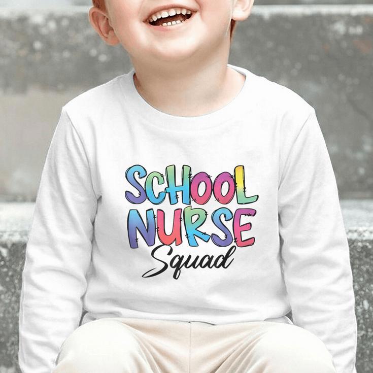 School Nurse Squad Tie Dye Back To School Appreciation Graphic Toddler Long Sleeve Tee School Nurse Squad Tie Dye Back To School Appreciation Graphic Toddler Long Sleeve Tee
