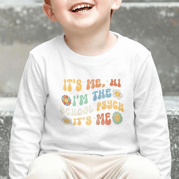 School Psych Psychologist Back To School Groovy Vintage Graphic Toddler Long Sleeve Tee School Psych Psychologist Back To School Groovy Vintage Graphic Toddler Long Sleeve Tee