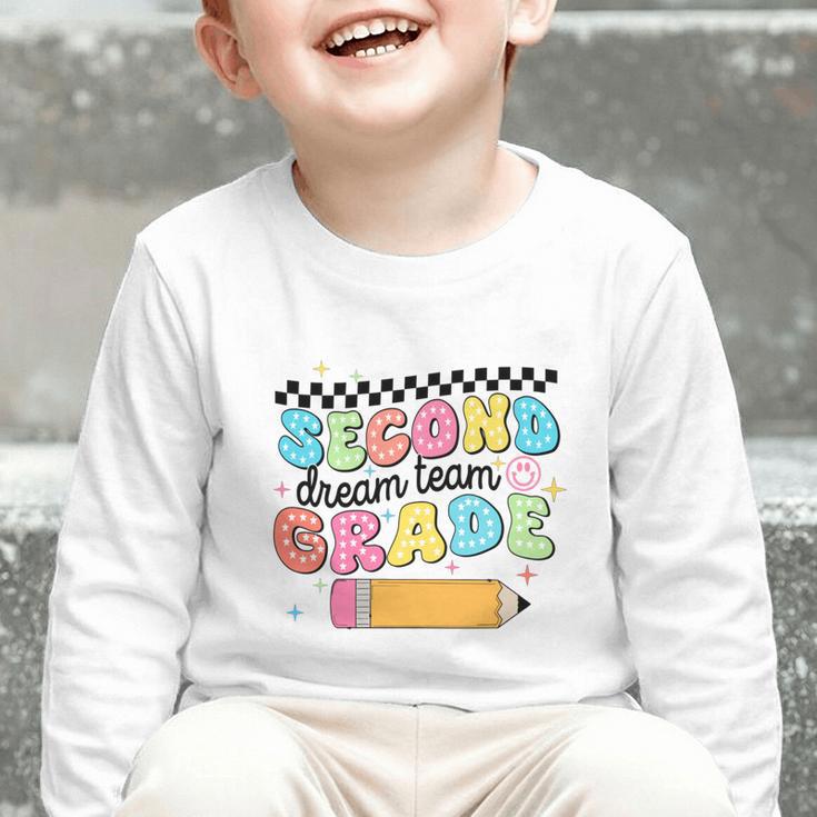 Second Grade Dream Team Back To School First Day Of School Performance Graphic Toddler Long Sleeve Tee