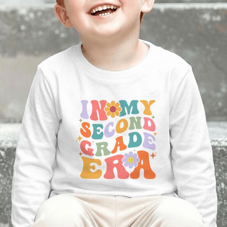 In My Second Grade Era Back To School Retro Groovy 2nd Grade Graphic Toddler Long Sleeve Tee