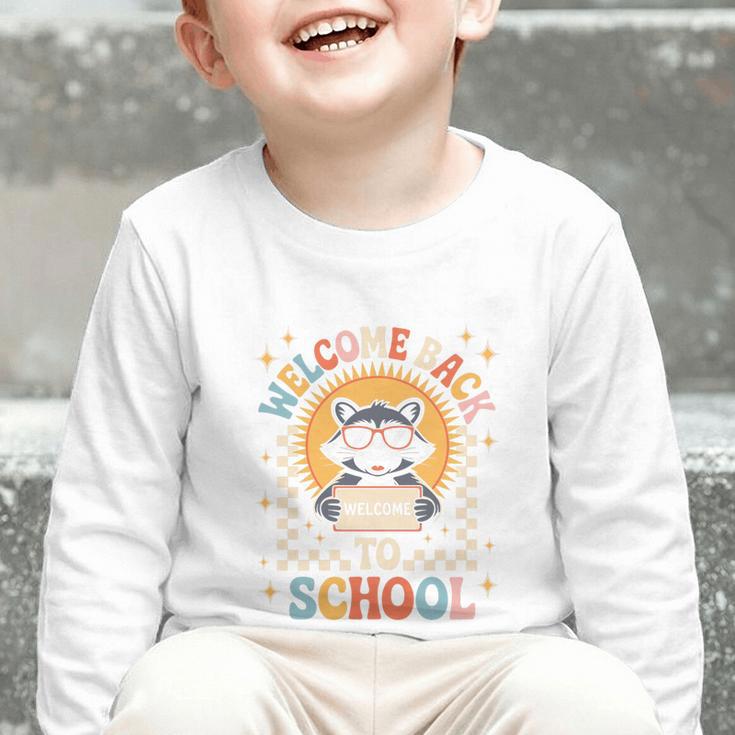 Welcome Back To School Raccoon First Day Of School Checkered Premium Tri-Blend Graphic Toddler Long Sleeve Tee Welcome Back To School Raccoon First Day Of School Checkered Premium Tri-Blend Graphic Toddler Long Sleeve Tee