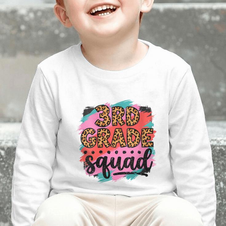 Women's Third 3rd Grade Squad Back To School Animal Print Girl Tee Graphic Toddler Long Sleeve Tee