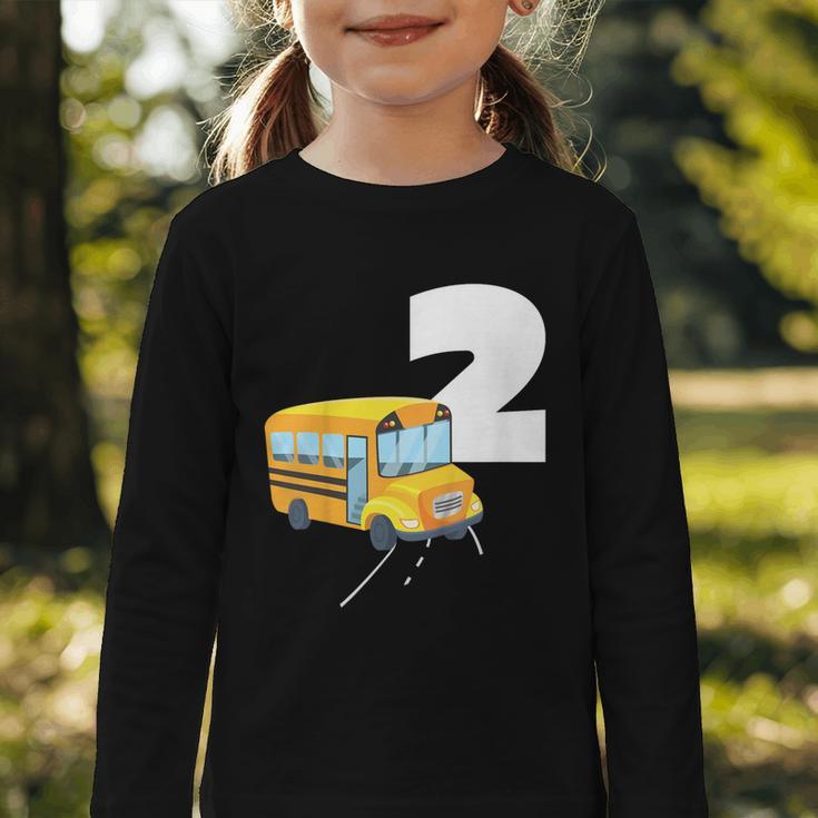 2nd Birthday School Bus Kids Back To School Themes Party Graphic Toddler Long Sleeve Tee 2nd Birthday School Bus Kids Back To School Themes Party Graphic Toddler Long Sleeve Tee