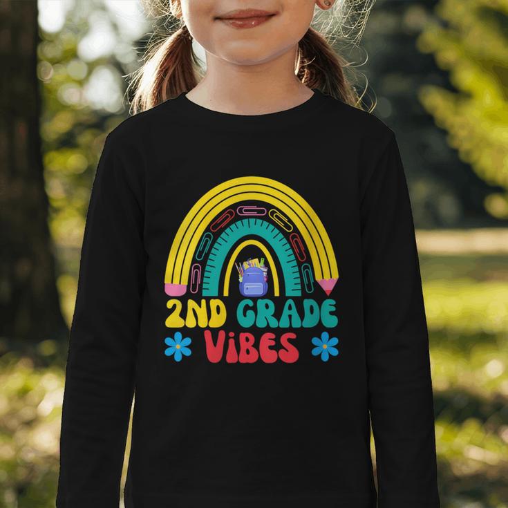 2nd Grade Vibes Back To School Rainbow Second Grade Graphic Toddler Long Sleeve Tee 2nd Grade Vibes Back To School Rainbow Second Grade Graphic Toddler Long Sleeve Tee