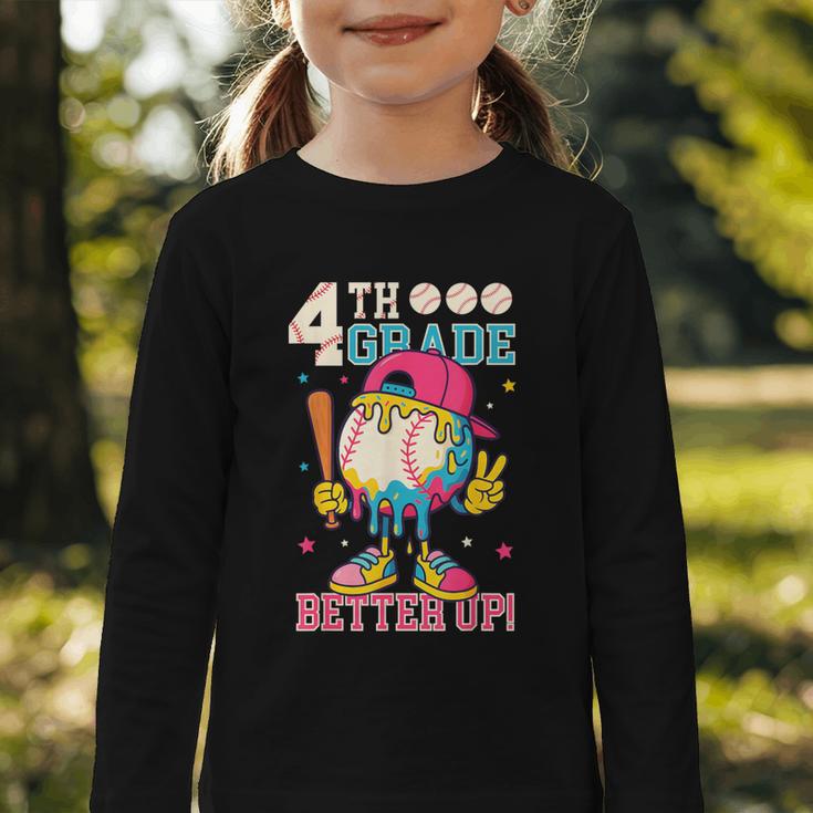 4th Grade Back To School Baseball Drip Ice Cream Game On Graphic Toddler Long Sleeve Tee 4th Grade Back To School Baseball Drip Ice Cream Game On Graphic Toddler Long Sleeve Tee
