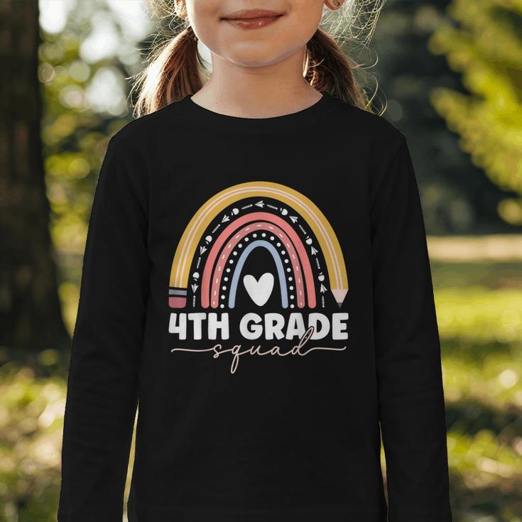 4th Grade Squad Rainbow Back To School Graphic Toddler Long Sleeve Tee
