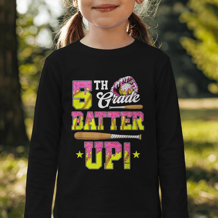 5th Grade Butter Up Softball Ice Cream Drip Back To School Graphic Toddler Long Sleeve Tee 5th Grade Butter Up Softball Ice Cream Drip Back To School Graphic Toddler Long Sleeve Tee