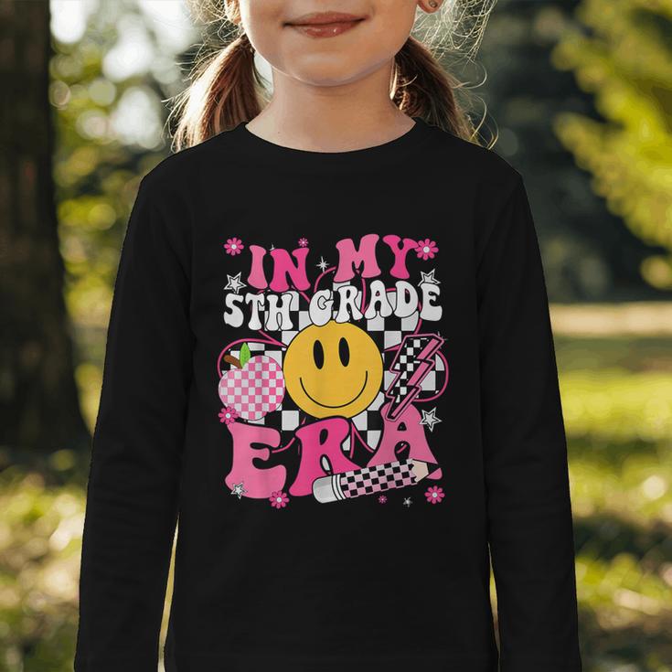 In My 5th Grade Era First Day Of School Back To School Retro Graphic Toddler Long Sleeve Tee
