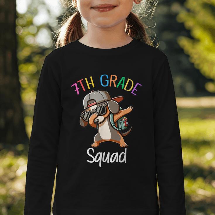 7th Grade Squad Dachshund Dabbing Kids Back To School Graphic Toddler Long Sleeve Tee 7th Grade Squad Dachshund Dabbing Kids Back To School Graphic Toddler Long Sleeve Tee