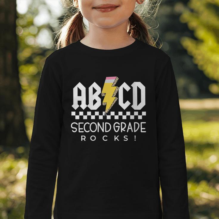 ABCD Second Grade Rocks First Day Of School Back To School Graphic Toddler Long Sleeve Tee