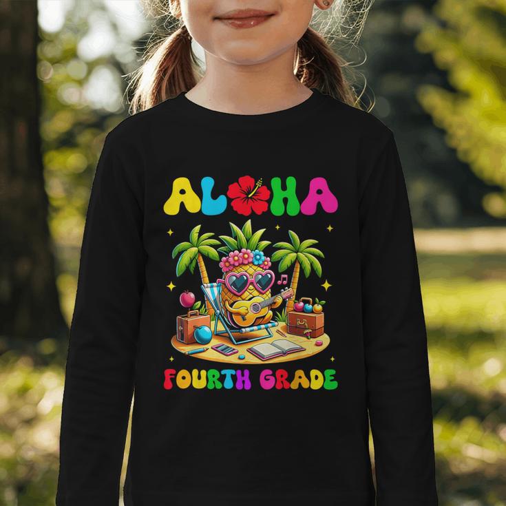 Aloha Fourth Grade Pineapple Hawaii Back To School Kids Girl Graphic Toddler Long Sleeve Tee Aloha Fourth Grade Pineapple Hawaii Back To School Kids Girl Graphic Toddler Long Sleeve Tee
