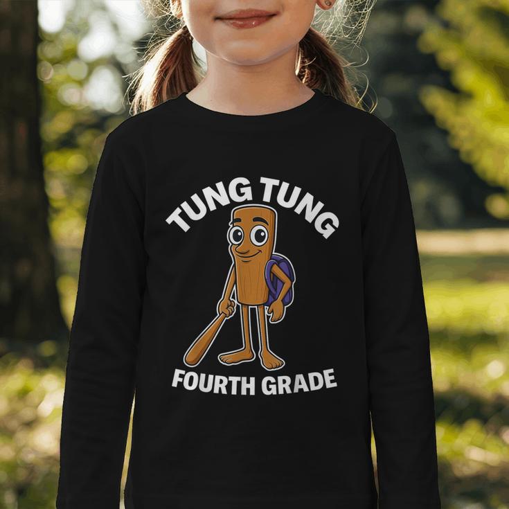 Back To School 4th Grade Italian Brainrot Tung Tung Sahur Graphic Toddler Long Sleeve Tee Back To School 4th Grade Italian Brainrot Tung Tung Sahur Graphic Toddler Long Sleeve Tee
