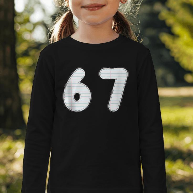 Back To School 67 Notebook Number For Class Year Graphic Toddler Long Sleeve Tee Back To School 67 Notebook Number For Class Year Graphic Toddler Long Sleeve Tee