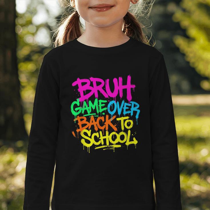 Back To School Bruh Game Over Gaming Boys Graphic Toddler Long Sleeve Tee Back To School Bruh Game Over Gaming Boys Graphic Toddler Long Sleeve Tee