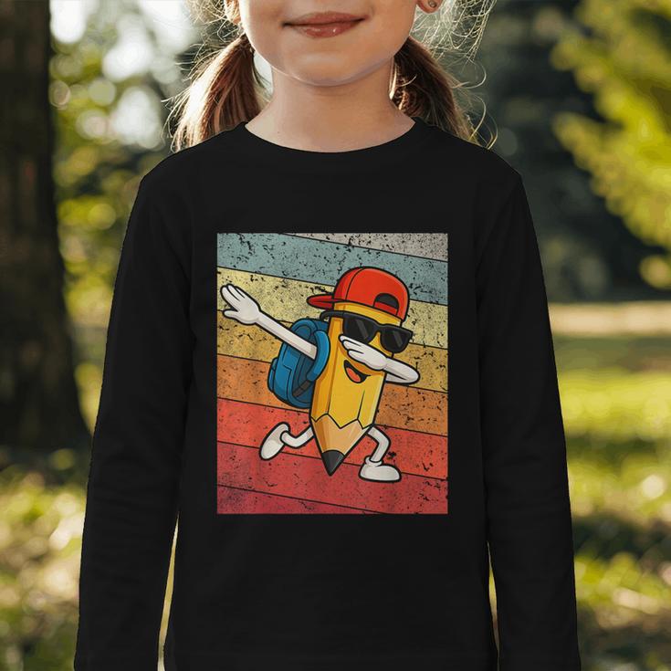 Back To School Dabbing Pencil First Day Boys Kids Graphic Toddler Long Sleeve Tee Back To School Dabbing Pencil First Day Boys Kids Graphic Toddler Long Sleeve Tee