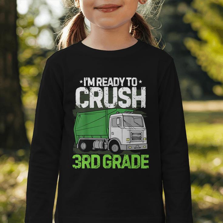Back To School First Day Of 3rd Grade Garbage Truck Boys Graphic Toddler Long Sleeve Tee Back To School First Day Of 3rd Grade Garbage Truck Boys Graphic Toddler Long Sleeve Tee