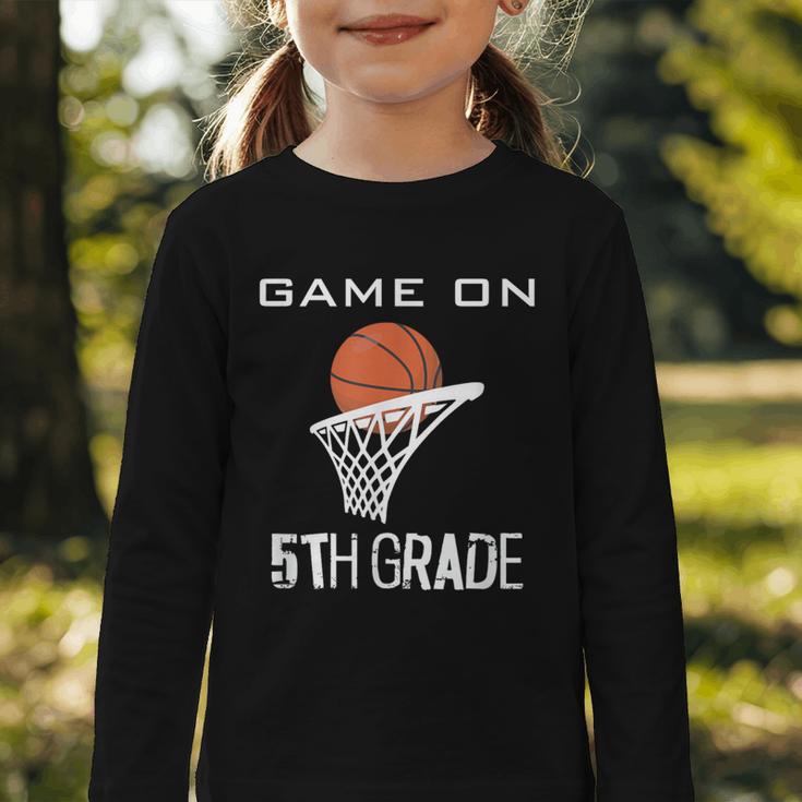 Back To School Game On 5th Grade Basketball Kids Graphic Toddler Long Sleeve Tee Back To School Game On 5th Grade Basketball Kids Graphic Toddler Long Sleeve Tee