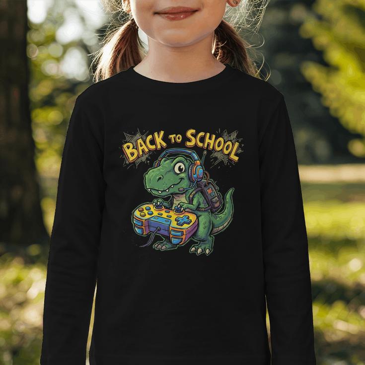 Back To School Gaming First Grade DinosaurRex Boys Graphic Toddler Long Sleeve Tee Back To School Gaming First Grade DinosaurRex Boys Graphic Toddler Long Sleeve Tee