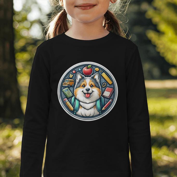 Back To School Icelandic Sheepdog Dog Boy Girls Student Kids Graphic Toddler Long Sleeve Tee Back To School Icelandic Sheepdog Dog Boy Girls Student Kids Graphic Toddler Long Sleeve Tee