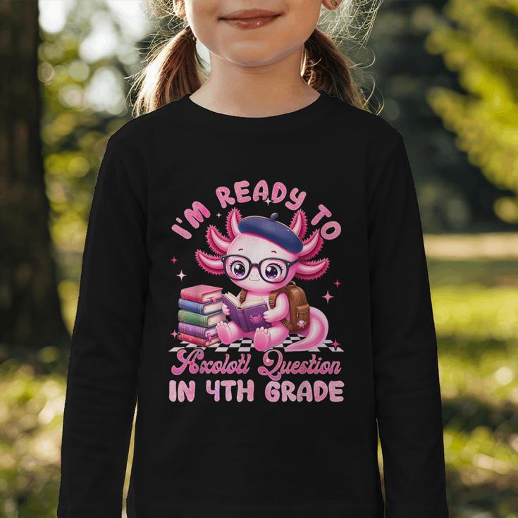 Back To School I'm Ready To Axolotl Question In 4th Grade Graphic Toddler Long Sleeve Tee