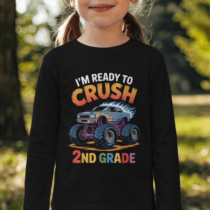 Back To School I'm Ready To Crush 2nd Grade Graphic Toddler Long Sleeve Tee