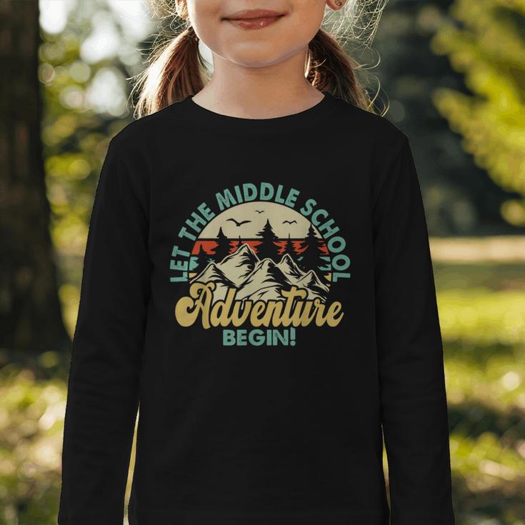 Back To School Let The Middle School Adventure Begin Graphic Toddler Long Sleeve Tee