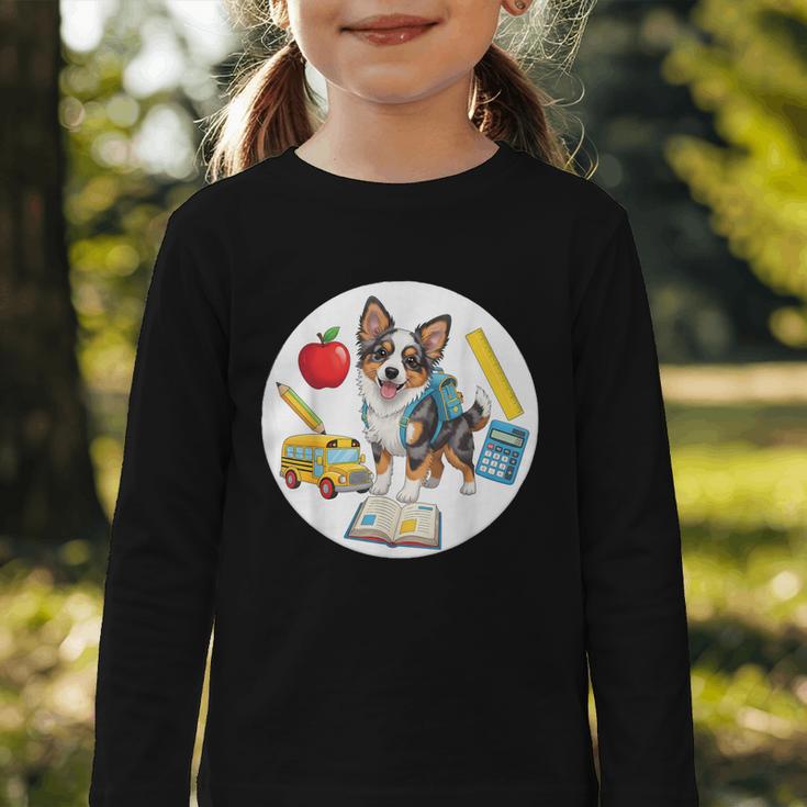 Back To School Miniature American Shepherd Dog Boys Girls Graphic Toddler Long Sleeve Tee Back To School Miniature American Shepherd Dog Boys Girls Graphic Toddler Long Sleeve Tee
