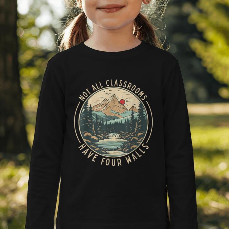 Back To School Not All Classrooms Have Four Walls Camping Graphic Toddler Long Sleeve Tee Back To School Not All Classrooms Have Four Walls Camping Graphic Toddler Long Sleeve Tee