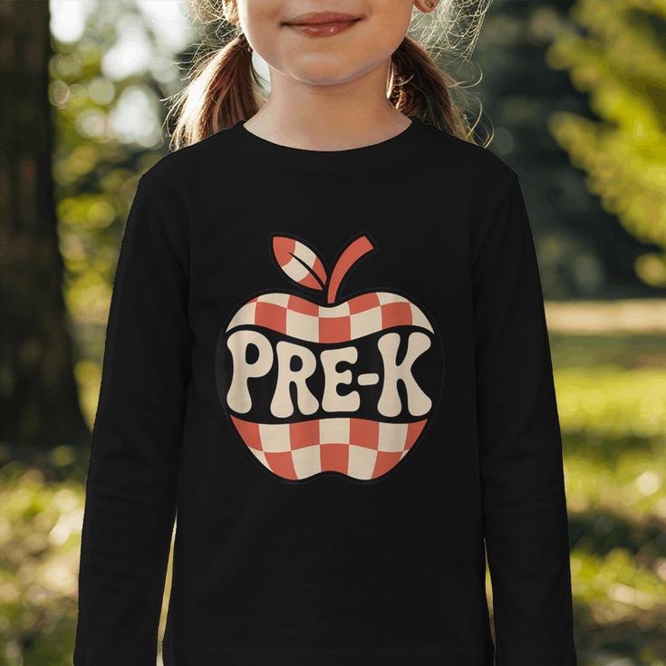 Back To School Retro Apple PRE-K Classroom Graphic Toddler Long Sleeve Tee Back To School Retro Apple PRE-K Classroom Graphic Toddler Long Sleeve Tee