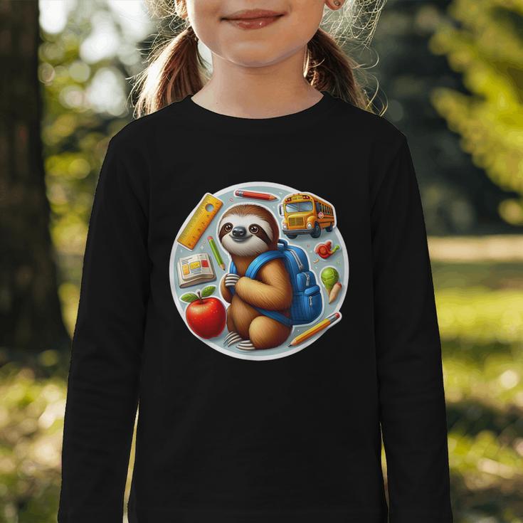 Back To School Sloth Boys Girls Student Kids Lover Child New Graphic Toddler Long Sleeve Tee Back To School Sloth Boys Girls Student Kids Lover Child New Graphic Toddler Long Sleeve Tee
