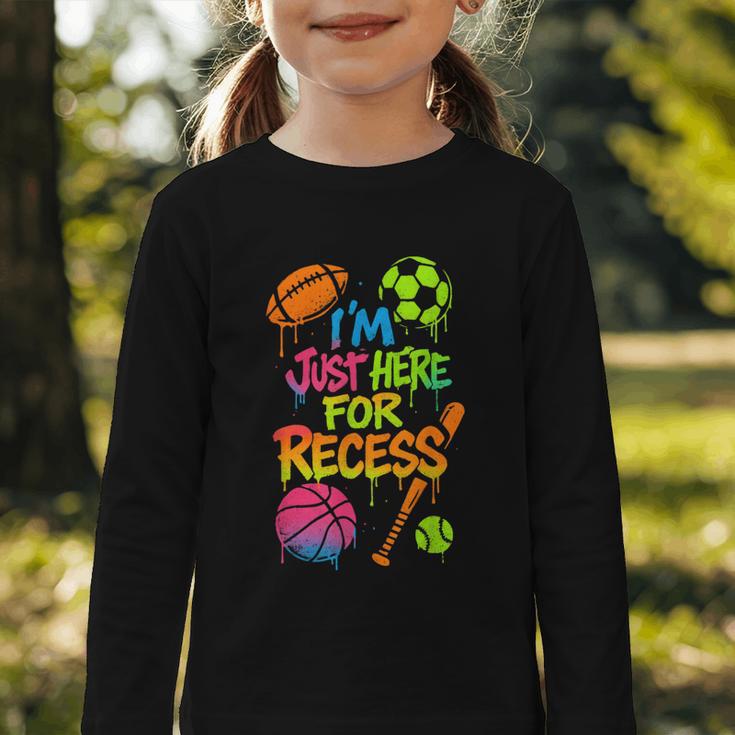 Back To School Sports Basketball Football Recess Graphic Toddler Long Sleeve Tee Back To School Sports Basketball Football Recess Graphic Toddler Long Sleeve Tee