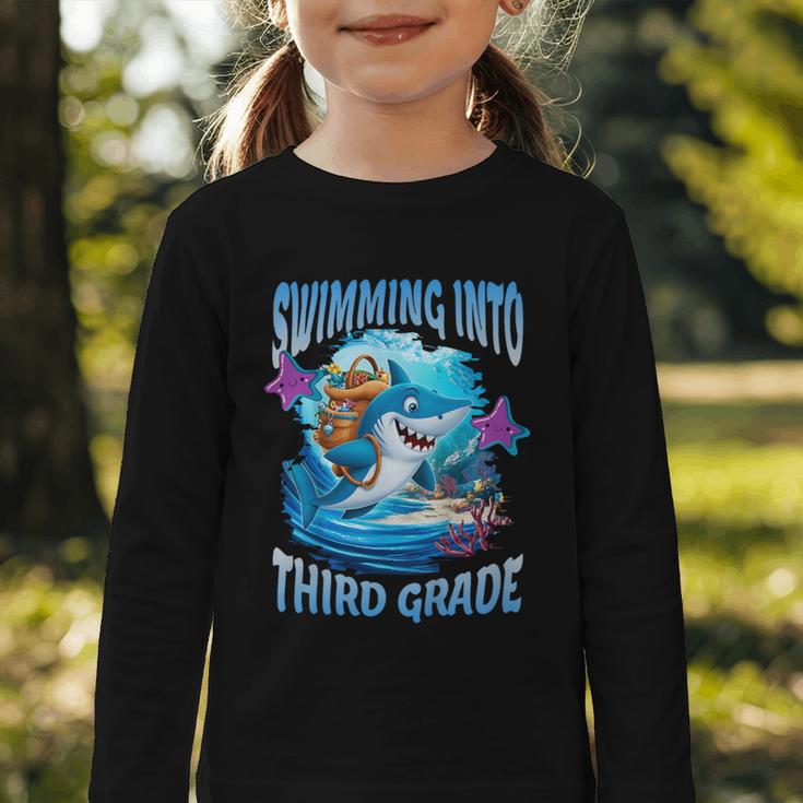 Back To School Third Grade Shark Graphic Toddler Long Sleeve Tee Back To School Third Grade Shark Graphic Toddler Long Sleeve Tee
