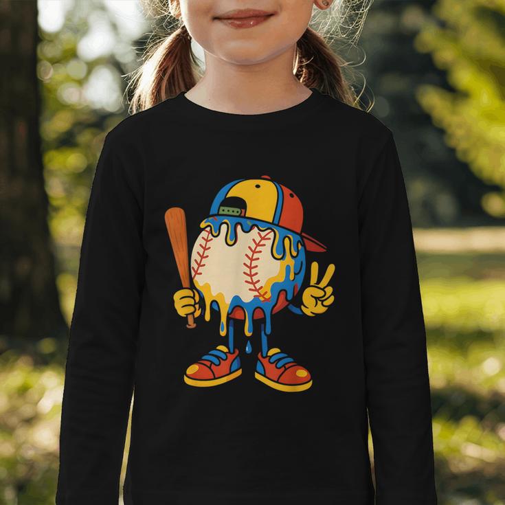 Baseball Ice Cream Drip Youth Back To School Baseball Stuff Graphic Toddler Long Sleeve Tee Baseball Ice Cream Drip Youth Back To School Baseball Stuff Graphic Toddler Long Sleeve Tee