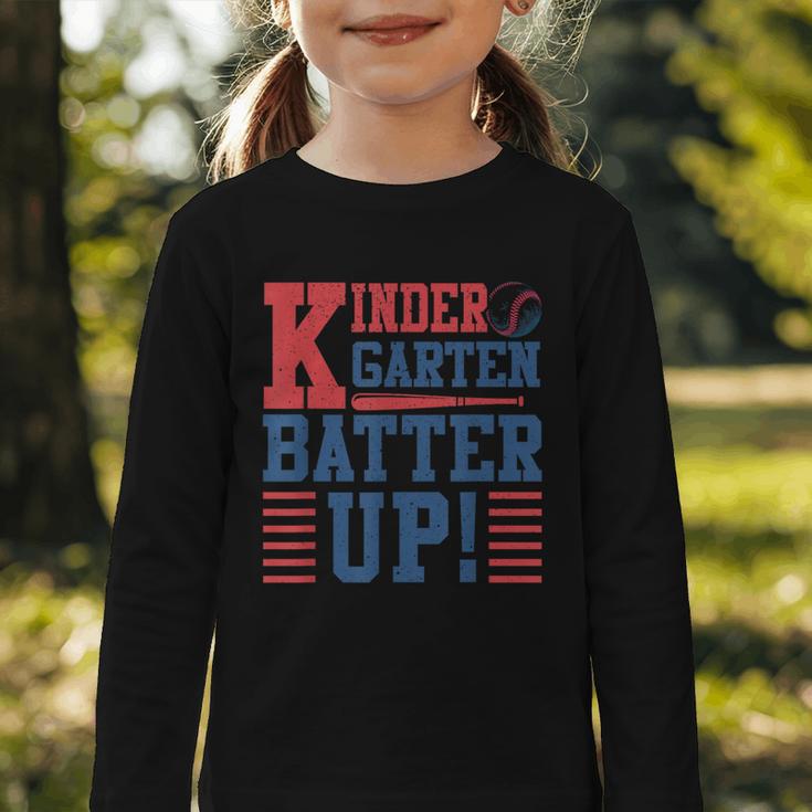 Baseball Kindergarten Back To School Kindergarten Batter Up Graphic Toddler Long Sleeve Tee
