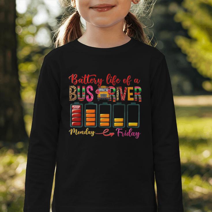 Battery Life Of A Bus Driver First Day Back To School Graphic Toddler Long Sleeve Tee