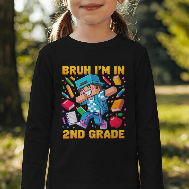 Bruh I'm In 2nd Grade Dabbing Boys Kids Gamer Back To School Graphic Toddler Long Sleeve Tee Bruh I'm In 2nd Grade Dabbing Boys Kids Gamer Back To School Graphic Toddler Long Sleeve Tee
